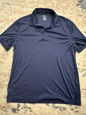 George Set of 2 Men's Polo Shirts Gray and Navy 100% polyester size Large